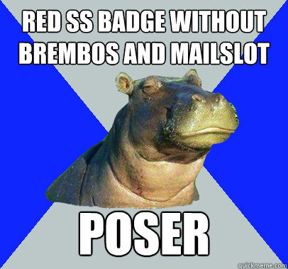 Red ss badge without brembos and mailslot poser  Skeptical Hippo