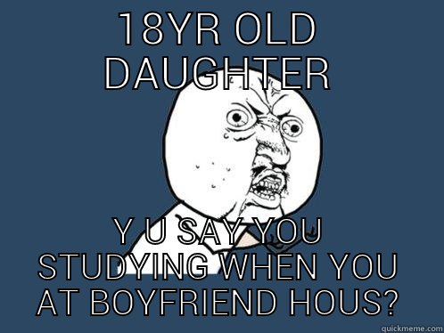 18YR OLD DAUGHTER Y U SAY YOU STUDYING WHEN YOU AT BOYFRIEND HOUS? Y U No