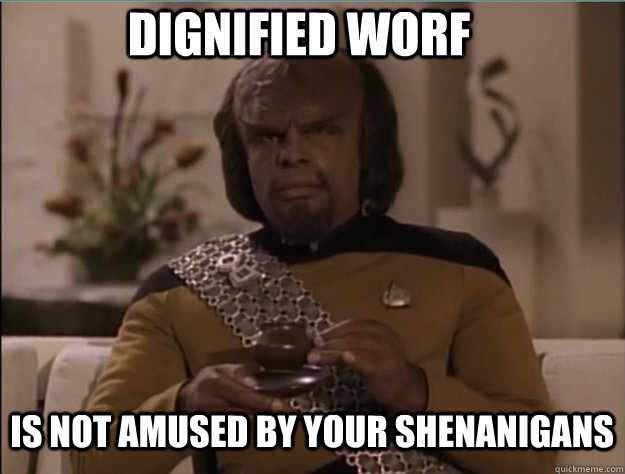 Dignified Worf Is not amused by your shenanigans - Dignified Worf Is not amused by your shenanigans  Dignified Worf