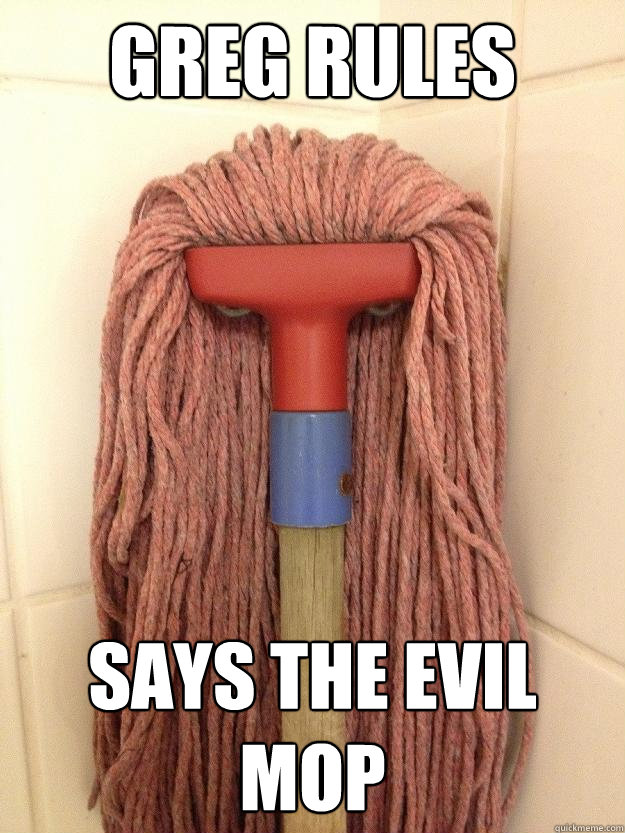 Greg Rules Says the evil Mop  Insanity Mop