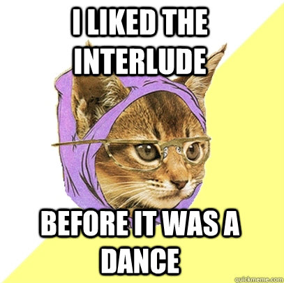 I liked the interlude Before it was a dance  Hipster Kitty