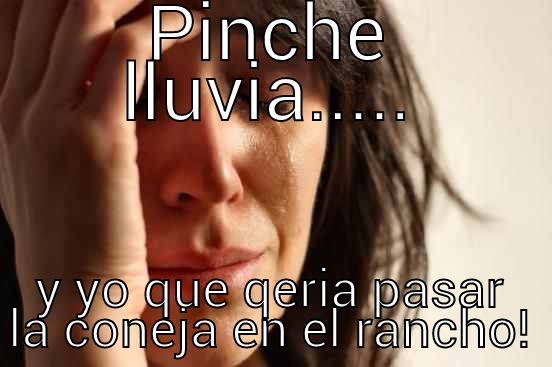 PINCHE LLUVIA..... Y YO QUE QERIA PASAR LA CONEJA EN EL RANCHO! First World Problems
