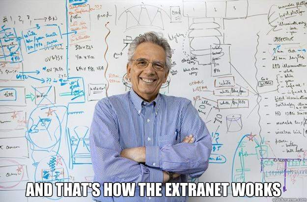  and that's how the extranet works  Engineering Professor