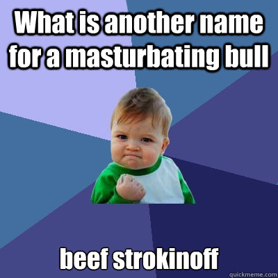 What is another name for a masturbating bull beef strokinoff  Success Kid