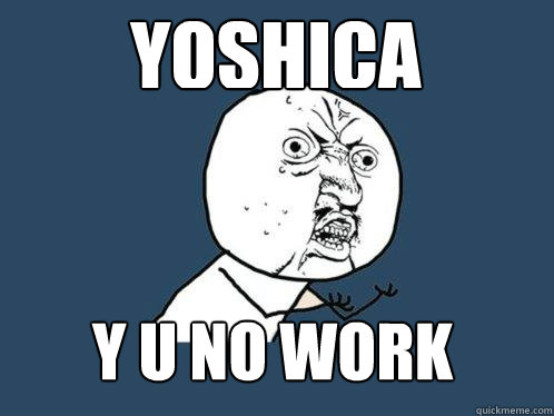 YOSHICA y u no WORK  Y U No