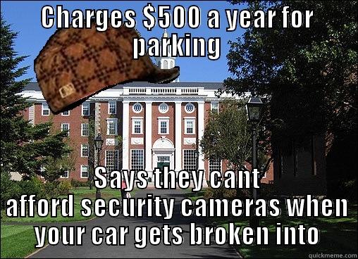 CHARGES $500 A YEAR FOR PARKING SAYS THEY CANT AFFORD SECURITY CAMERAS WHEN YOUR CAR GETS BROKEN INTO Scumbag University