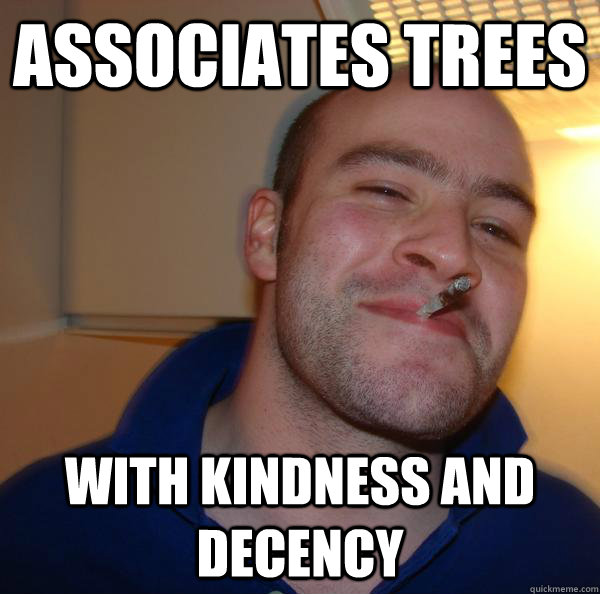 Associates trees with kindness and decency  - Associates trees with kindness and decency   Misc