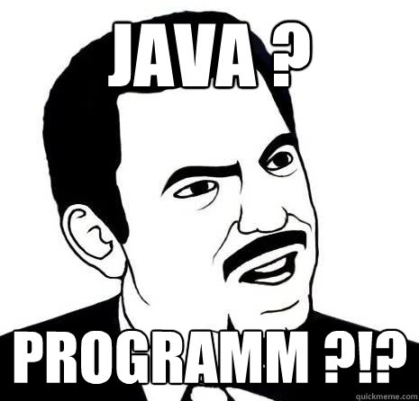 Java ? Programm ?!?  Seriously Are You Serious