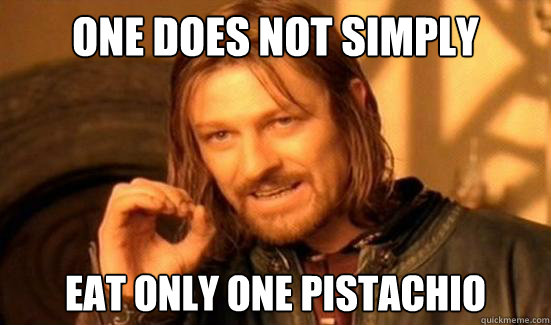 One Does Not Simply Eat only one pistachio  Boromir