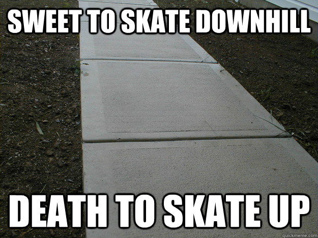 Sweet to skate downhill death to skate up - Sweet to skate downhill death to skate up  Scumbag SidewalkFixed