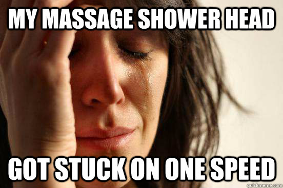 My massage shower head got stuck on one speed  First World Problems