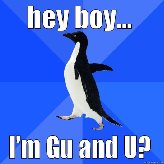 HEY BOY... I'M GU AND U? Socially Awkward Penguin