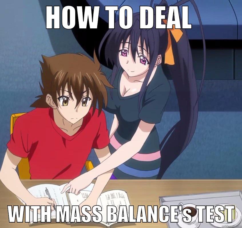 HOW TO DEAL - HOW TO DEAL    WITH MASS BALANCE'S TEST  Misc