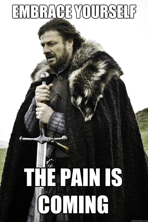 Embrace Yourself The pain is coming - Embrace Yourself The pain is coming  Winter is coming