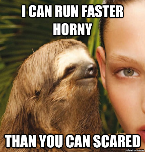 I can run faster horny Than you can scared  rape sloth