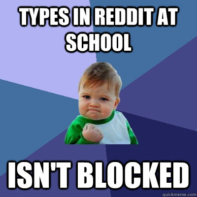 types in reddit at school isn't blocked - types in reddit at school isn't blocked  Success Kid