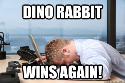 DINO RABBIT WINS AGAIN!  