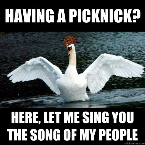 having a picknick? here, let me sing you the song of my people  