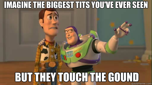 Imagine the biggest tits you've ever seen but they touch the gound  Everywhere