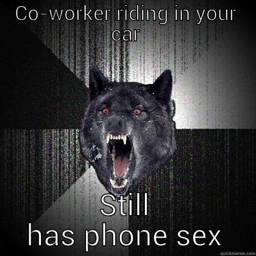 CO-WORKER RIDING IN YOUR CAR STILL HAS PHONE SEX Insanity Wolf