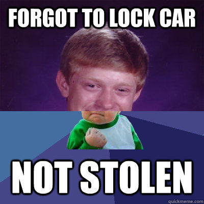Forgot to lock car not stolen - Forgot to lock car not stolen  Success Brian
