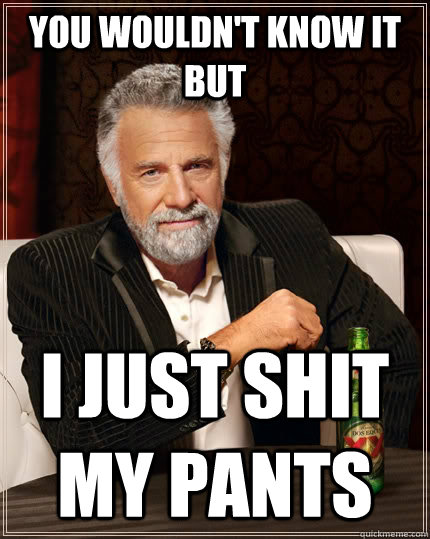 YOU WOULDN'T KNOW IT BUT I JUST SHIT MY PANTS  The Most Interesting Man In The World