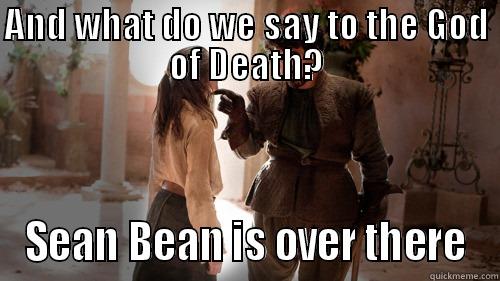 AND WHAT DO WE SAY TO THE GOD OF DEATH? SEAN BEAN IS OVER THERE Misc
