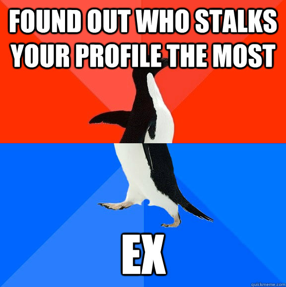found out who stalks your profile the most ex  Socially Awesome Awkward Penguin