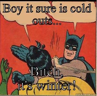 BOY IT SURE IS COLD OUTS... BITCH, IT'S WINTER! Slappin Batman