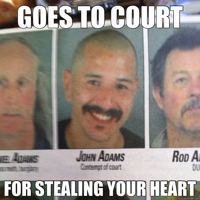 GOES TO COURT FOR STEALING YOUR HEART  