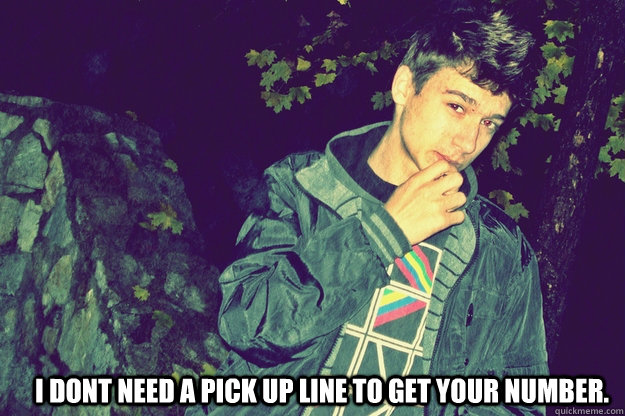 I dont need a pick up line to get your number.  