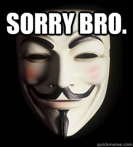 sorry bro. - sorry bro.  Guy Fawkes