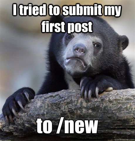 I tried to submit my first post to /new  Confession Bear