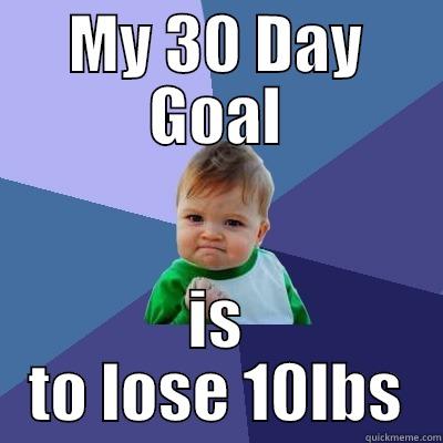 MY 30 DAY GOAL IS TO LOSE 10LBS Success Kid