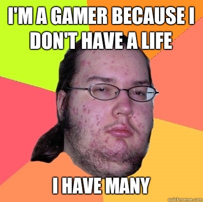 I'm a gamer because I don't have a life I have many - I'm a gamer because I don't have a life I have many  Butthurt Dweller