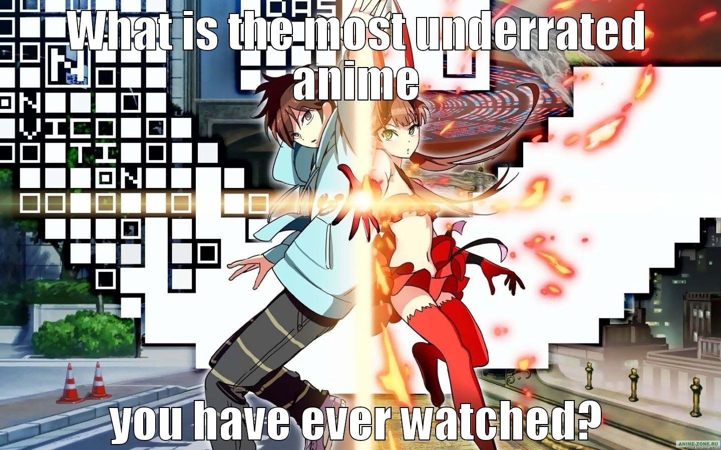 WHAT IS THE MOST UNDERRATED ANIME YOU HAVE EVER WATCHED? Misc