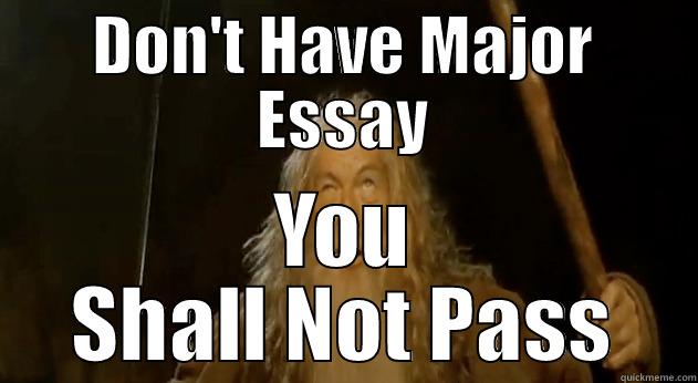 DON'T HAVE MAJOR ESSAY YOU SHALL NOT PASS Misc