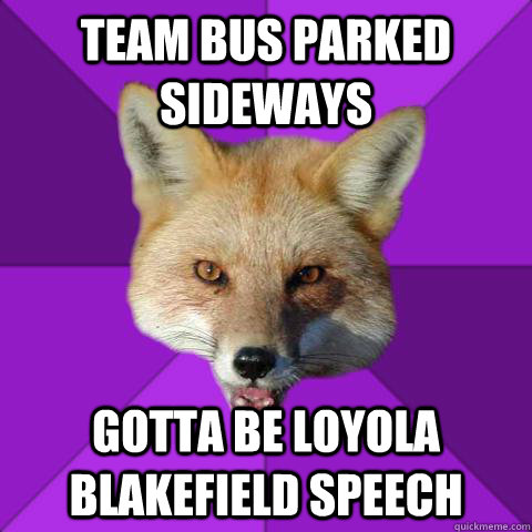Team bus parked sideways Gotta be Loyola Blakefield Speech  Forensics Fox