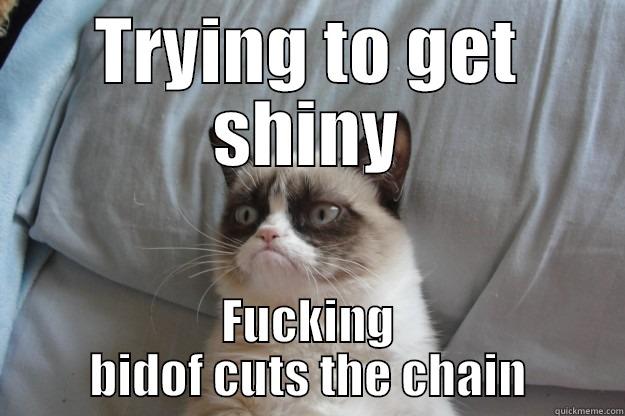 TRYING TO GET SHINY FUCKING BIDOF CUTS THE CHAIN Grumpy Cat