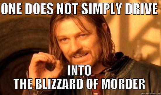 ONE DOES NOT SIMPLY DRIVE  INTO THE BLIZZARD OF MORDER Boromir