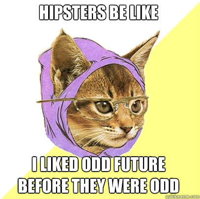 Hipsters be like I liked odd future
Before they were Odd  Hipster Kitty