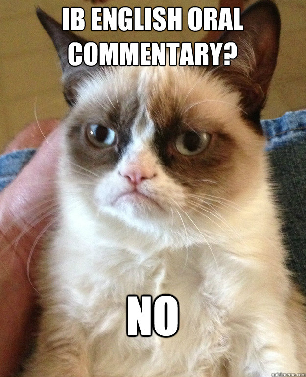 Ib english oral commentary? NO - Ib english oral commentary? NO  Grumpy Cat