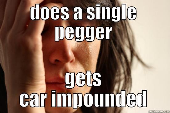 DOES A SINGLE PEGGER GETS CAR IMPOUNDED First World Problems