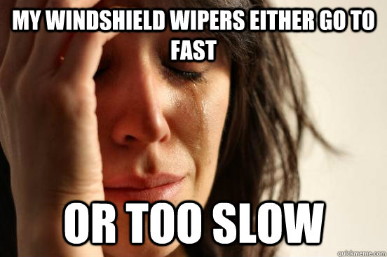 my windshield wipers either go to fast or too slow - my windshield wipers either go to fast or too slow  First World Problems