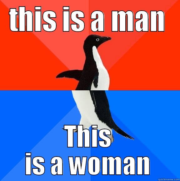 THIS IS A MAN THIS IS A WOMAN Socially Awesome Awkward Penguin