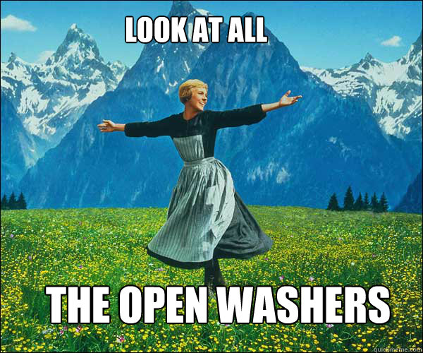 Look at all the open washers  - Look at all the open washers   soundomusic