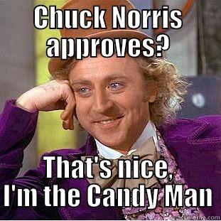 CHUCK NORRIS APPROVES? THAT'S NICE, I'M THE CANDY MAN Condescending Wonka