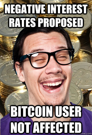 Negative Interest Rates Proposed bitcoin user not affected  