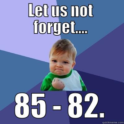 KU loses. - LET US NOT FORGET.... 85 - 82. Success Kid