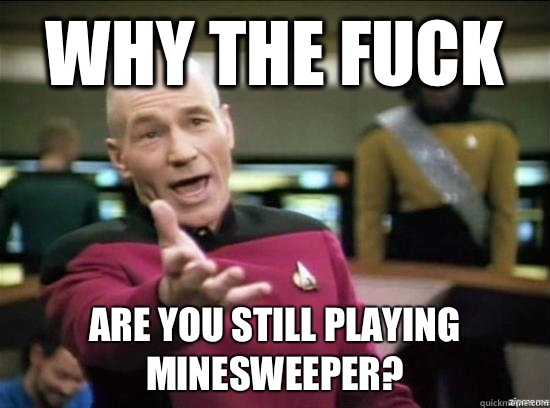 Why the fuck Are you still playing minesweeper?  Annoyed Picard HD